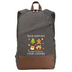 Christmas Tech Support Here To Delete Cookies Ugly Sweater Cotton Canvas Backpack