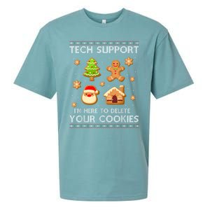 Christmas Tech Support Here To Delete Cookies Ugly Sweater Sueded Cloud Jersey T-Shirt