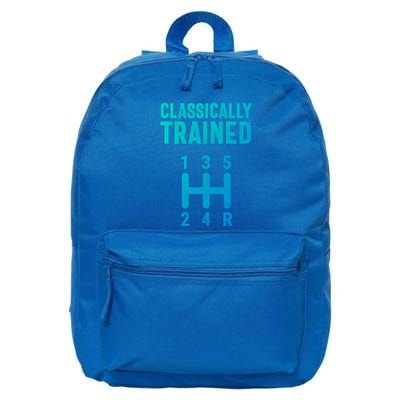 Classically Trained Stick Driver Ual Transmission Car Cute Gift 16 in Basic Backpack