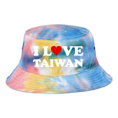 Country Travel Souvenir I Love Taiwan Gift Tie Dye Newport Bucket Hat