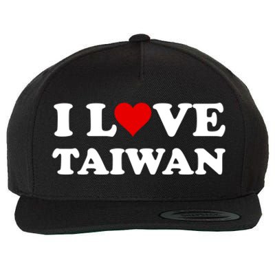 Country Travel Souvenir I Love Taiwan Gift Wool Snapback Cap