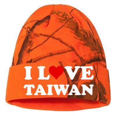 Country Travel Souvenir I Love Taiwan Gift Kati Licensed 12" Camo Beanie