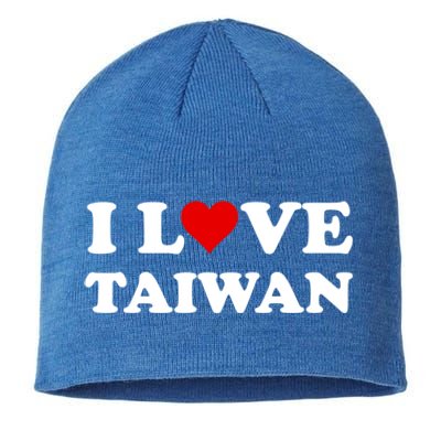 Country Travel Souvenir I Love Taiwan Gift Sustainable Beanie