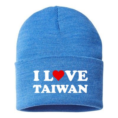 Country Travel Souvenir I Love Taiwan Gift Sustainable Knit Beanie