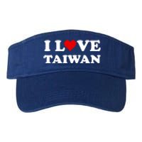 Country Travel Souvenir I Love Taiwan Gift Valucap Bio-Washed Visor