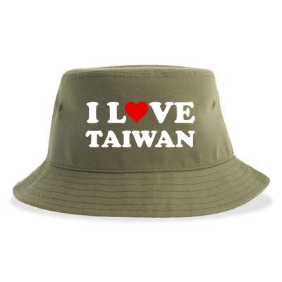 Country Travel Souvenir I Love Taiwan Gift Sustainable Bucket Hat