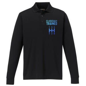 Classically Trained Stick Driver Ual Transmission Car Cute Gift Performance Long Sleeve Polo