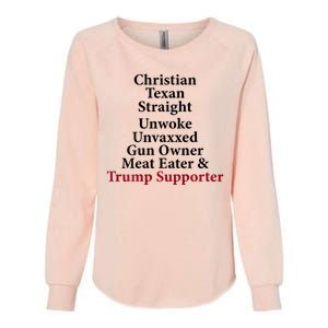 Christian Texan Straight Unwoke Gun Owner Trump Womens California Wash Sweatshirt