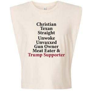 Christian Texan Straight Unwoke Gun Owner Trump Garment-Dyed Women's Muscle Tee