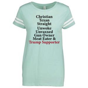 Christian Texan Straight Unwoke Gun Owner Trump Enza Ladies Jersey Football T-Shirt