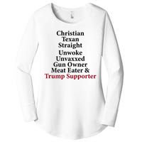 Christian Texan Straight Unwoke Gun Owner Trump Women's Perfect Tri Tunic Long Sleeve Shirt