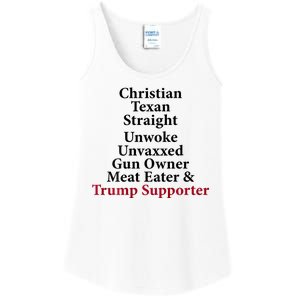 Christian Texan Straight Unwoke Gun Owner Trump Ladies Essential Tank