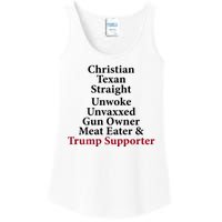 Christian Texan Straight Unwoke Gun Owner Trump Ladies Essential Tank