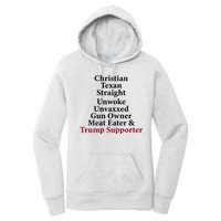 Christian Texan Straight Unwoke Gun Owner Trump Women's Pullover Hoodie