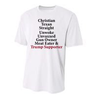 Christian Texan Straight Unwoke Gun Owner Trump Performance Sprint T-Shirt