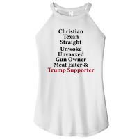 Christian Texan Straight Unwoke Gun Owner Trump Women's Perfect Tri Rocker Tank