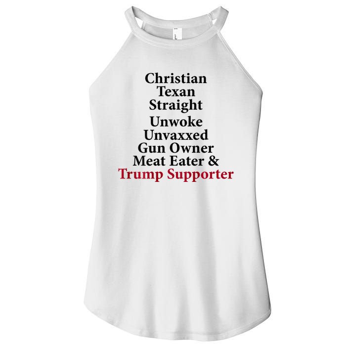 Christian Texan Straight Unwoke Gun Owner Trump Women's Perfect Tri Rocker Tank