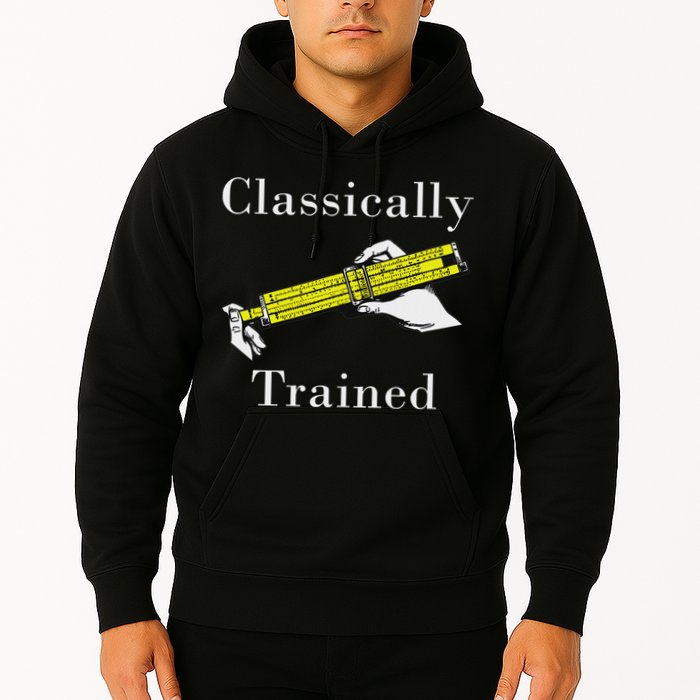 Classically Trained Slide Rule Retro Math Engineer Hoodie