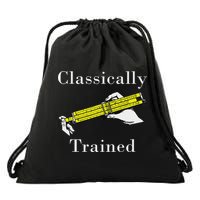 Classically Trained Slide Rule Retro Math Engineer Drawstring Bag