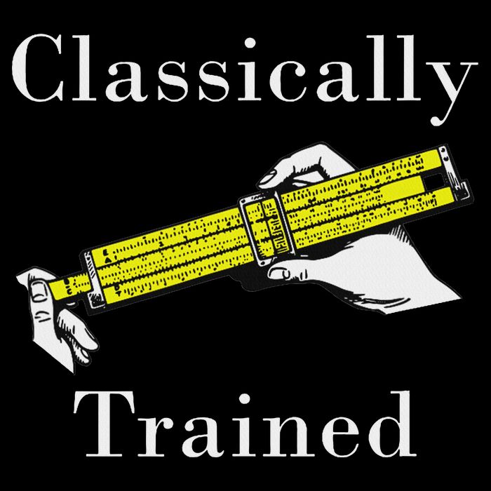 Classically Trained Slide Rule Retro Math Engineer Flat Bill Trucker Hat