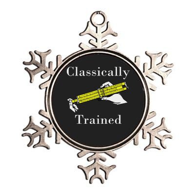 Classically Trained Slide Rule Retro Math Engineer Metallic Star Ornament