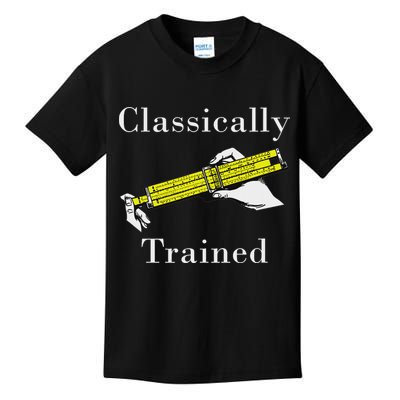 Classically Trained Slide Rule Retro Math Engineer Kids T-Shirt