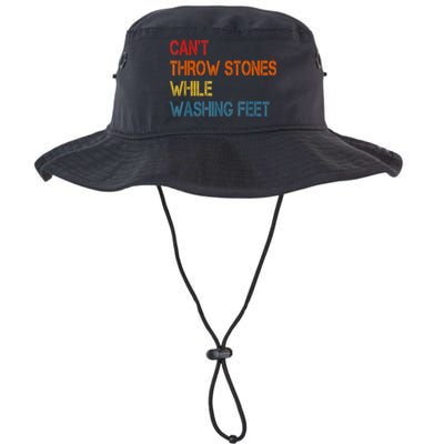 Can't Throw Stones While Washing Feet Vintage Funny Sayings Bucket Hat