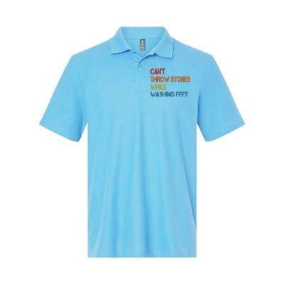 Can't Throw Stones While Washing Feet Vintage Funny Sayings Softstyle Adult Sport Polo