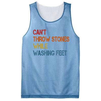 Can't Throw Stones While Washing Feet Vintage Funny Sayings Mesh Reversible Basketball Jersey Tank