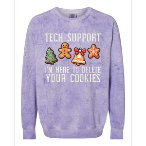 Christmas Tech Support Here To Delete Cookies Xmas Colorblast Crewneck Sweatshirt