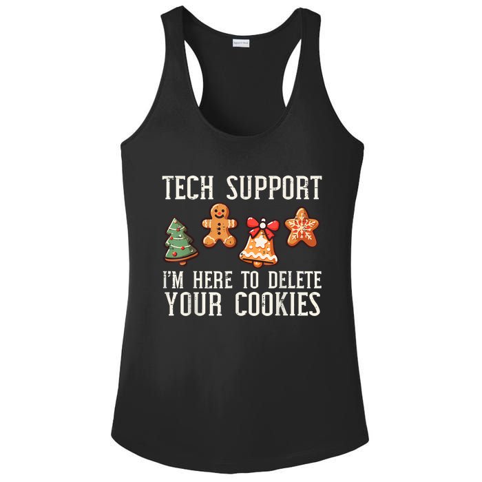 Christmas Tech Support Here To Delete Cookies Xmas Ladies PosiCharge Competitor Racerback Tank