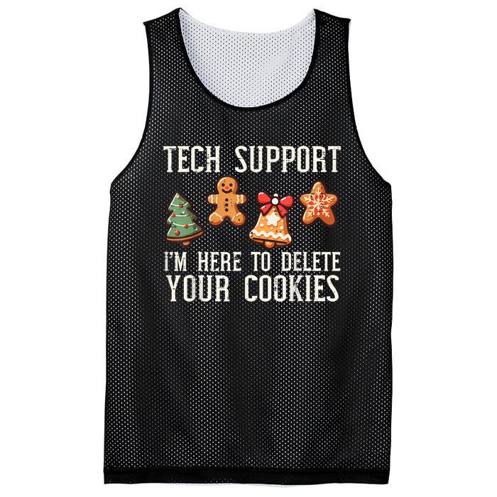 Christmas Tech Support Here To Delete Cookies Xmas Mesh Reversible Basketball Jersey Tank