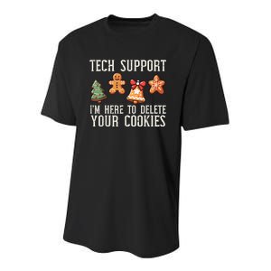 Christmas Tech Support Here To Delete Cookies Xmas Youth Performance Sprint T-Shirt