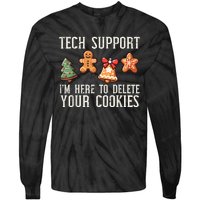 Christmas Tech Support Here To Delete Cookies Xmas Tie-Dye Long Sleeve Shirt