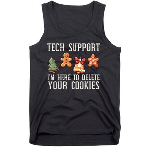 Christmas Tech Support Here To Delete Cookies Xmas Tank Top