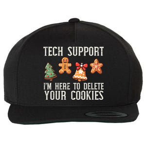 Christmas Tech Support Here To Delete Cookies Xmas Wool Snapback Cap