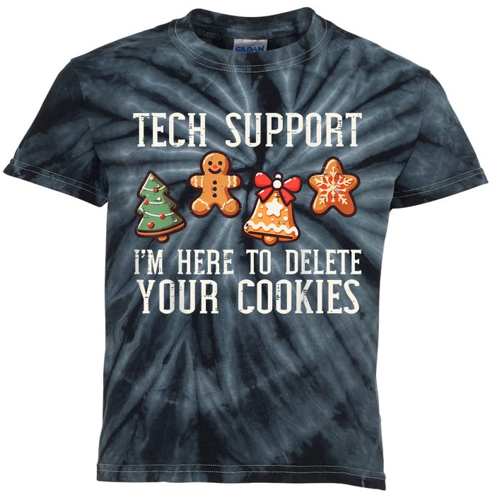 Christmas Tech Support Here To Delete Cookies Xmas Kids Tie-Dye T-Shirt