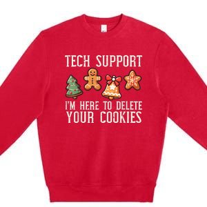 Christmas Tech Support Here To Delete Cookies Xmas Premium Crewneck Sweatshirt