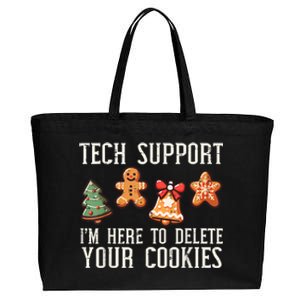 Christmas Tech Support Here To Delete Cookies Xmas Cotton Canvas Jumbo Tote