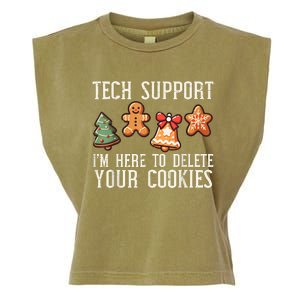 Christmas Tech Support Here To Delete Cookies Xmas Garment-Dyed Women's Muscle Tee