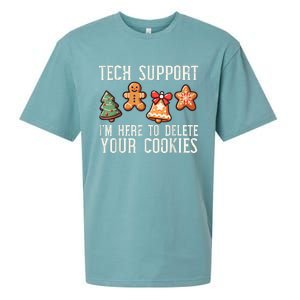 Christmas Tech Support Here To Delete Cookies Xmas Sueded Cloud Jersey T-Shirt