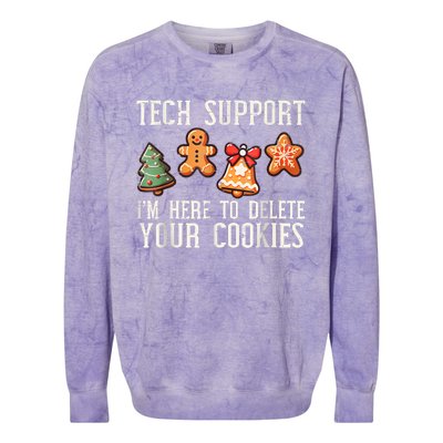 Christmas Tech Support Here To Delete Cookies Xmas Colorblast Crewneck Sweatshirt