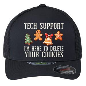 Christmas Tech Support Here To Delete Cookies Xmas Flexfit Unipanel Trucker Cap