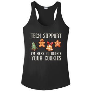 Christmas Tech Support Here To Delete Cookies Xmas Ladies PosiCharge Competitor Racerback Tank