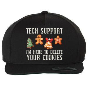 Christmas Tech Support Here To Delete Cookies Xmas Wool Snapback Cap