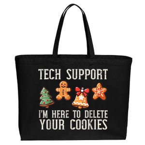 Christmas Tech Support Here To Delete Cookies Xmas Cotton Canvas Jumbo Tote