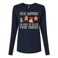 Christmas Tech Support Here To Delete Cookies Xmas Womens Cotton Relaxed Long Sleeve T-Shirt