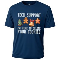 Christmas Tech Support Here To Delete Cookies Xmas Cooling Performance Crew T-Shirt