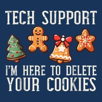 Christmas Tech Support Here To Delete Cookies Xmas Cooling Performance Crew T-Shirt