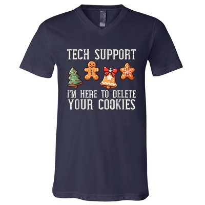 Christmas Tech Support Here To Delete Cookies Xmas V-Neck T-Shirt